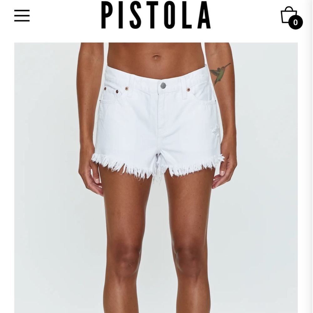 Pistola Gigi Vintage White Denim Shorts